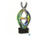 Multi-Color Twist Art Glass with Black Base